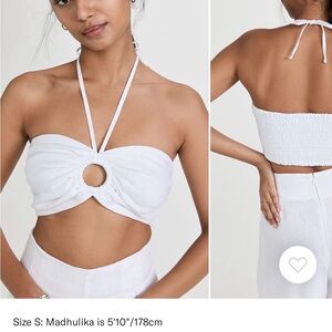 Faithfull the Brand White Ring Detail Crop Top